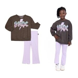 AC/DC Toddler Girl Graphic Sweatshirt & Leggings  Size 5T  NWT  2 pc Set  BTS